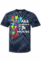 All Started By A Mouse Tie-Dye Tee | Mickey Balloons Tee - Dylan's Tees