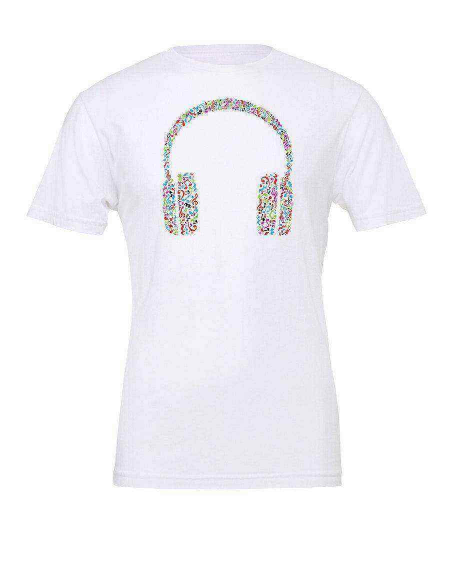 Toddler | Music Notes And Head Phones Tee | Music Notes Shirt - Dylan's Tees