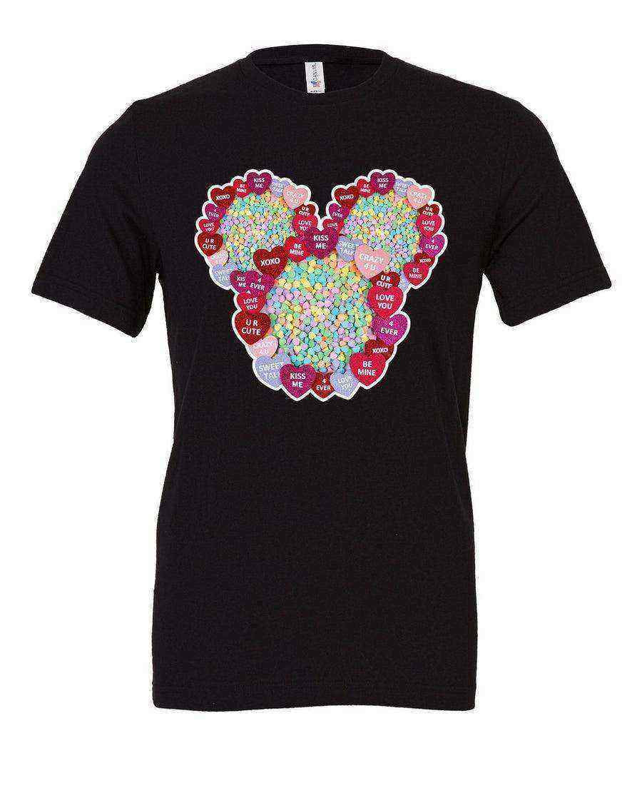 Womens | Candy Heart Mickey Tee | Valentines Day Shirt - Dylan's Tees