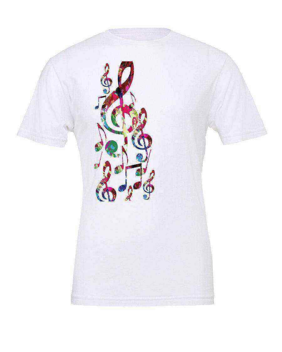 Womens | Colorful Music Notes Shirt | Music Notes | Graphic Tee - Dylan's Tees