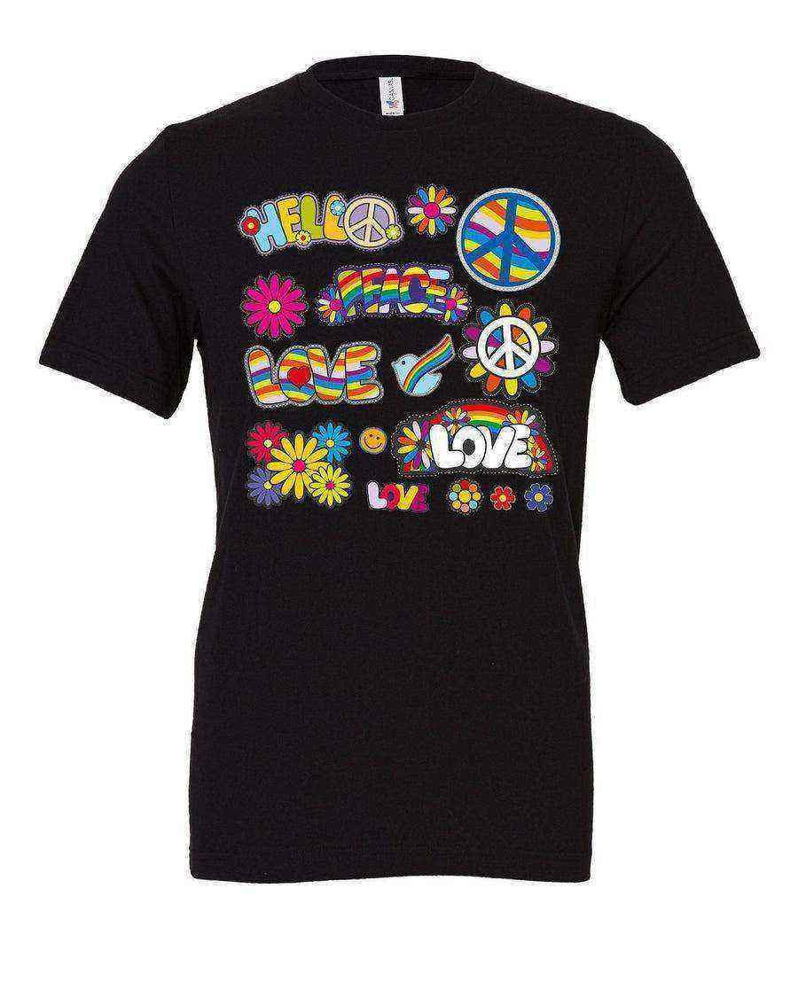 Womens | Groovy Patches Shirt | Retro Patches Shirt - Dylan's Tees