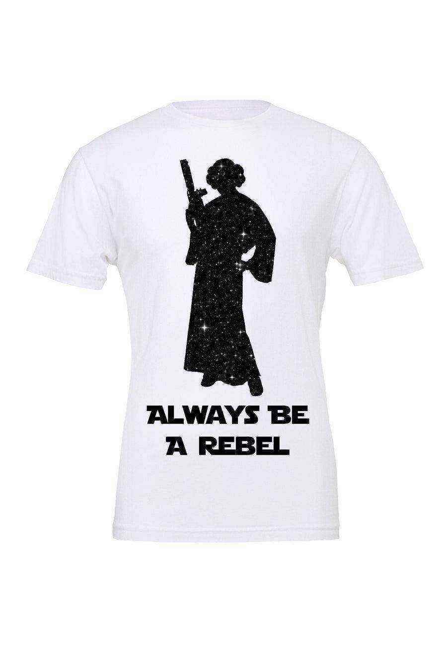 Womens | Star Wars Princess Leia Galaxy Background Tee | Always Be A Rebel - Dylan's Tees