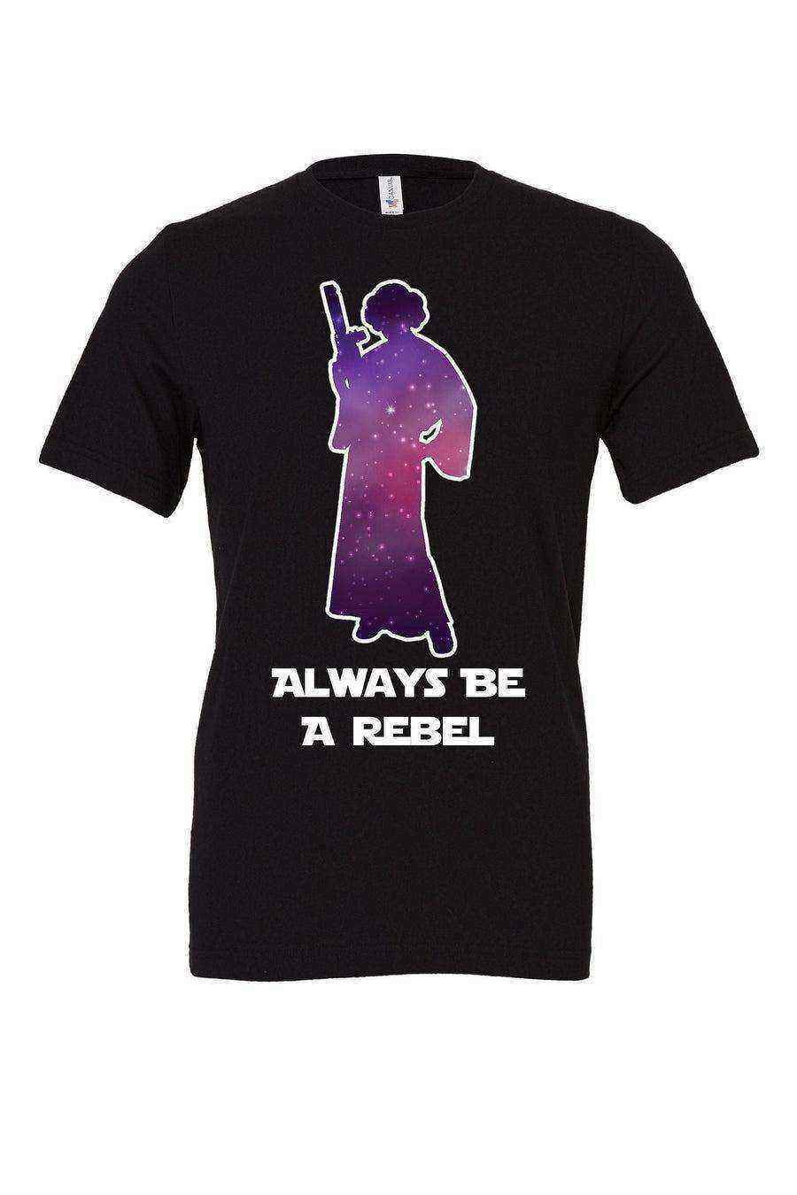 Womens | Star Wars Princess Leia Galaxy Background Tee | Always Be A Rebel - Dylan's Tees